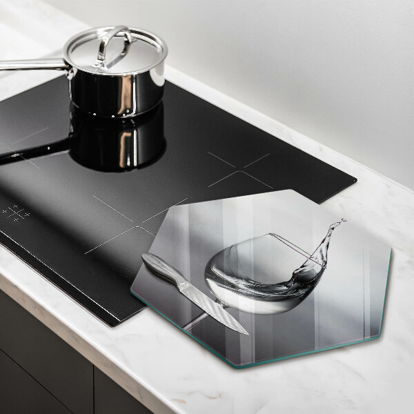 Glass worktop saver A glass of water