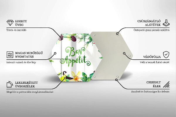 Glass worktop saver The inscription Bon Appetit