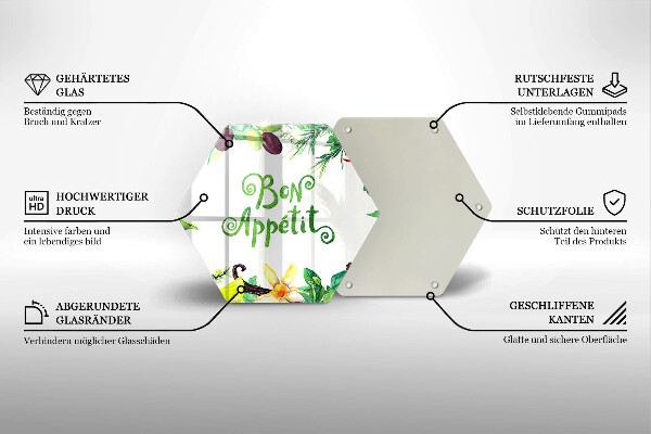 Glass worktop saver The inscription Bon Appetit