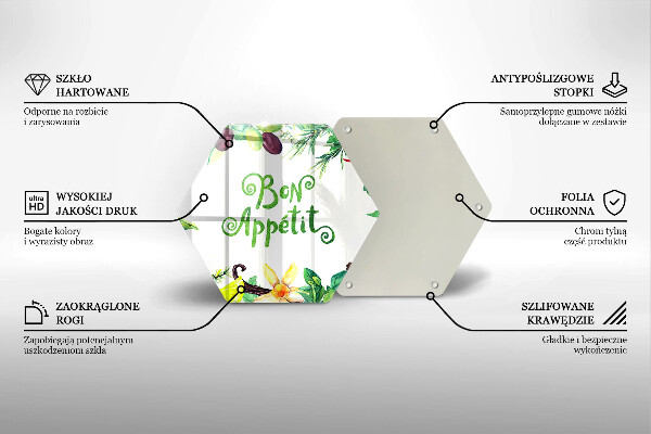 Glass worktop saver The inscription Bon Appetit