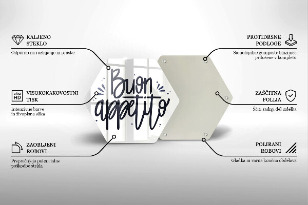 Glass worktop saver The inscription Buon Appetito
