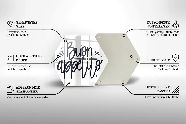 Glass worktop saver The inscription Buon Appetito
