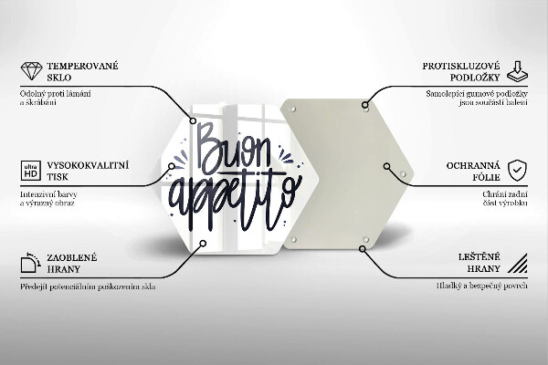 Glass worktop saver The inscription Buon Appetito