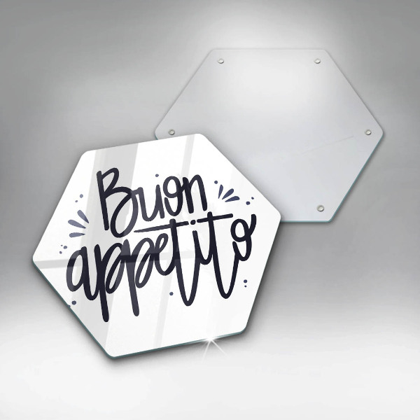 Glass worktop saver The inscription Buon Appetito