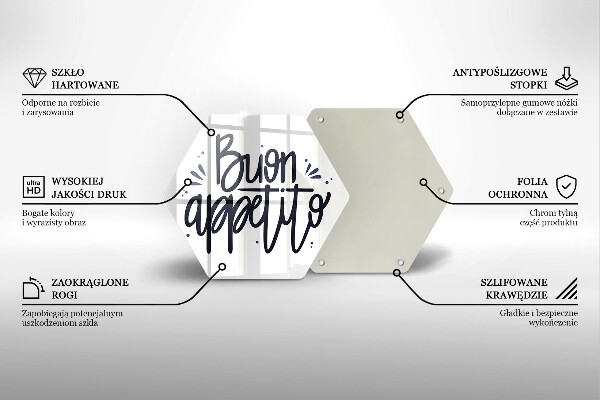 Glass worktop saver The inscription Buon Appetito