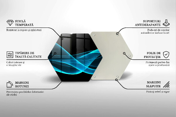 Glass worktop saver Blue abstraction