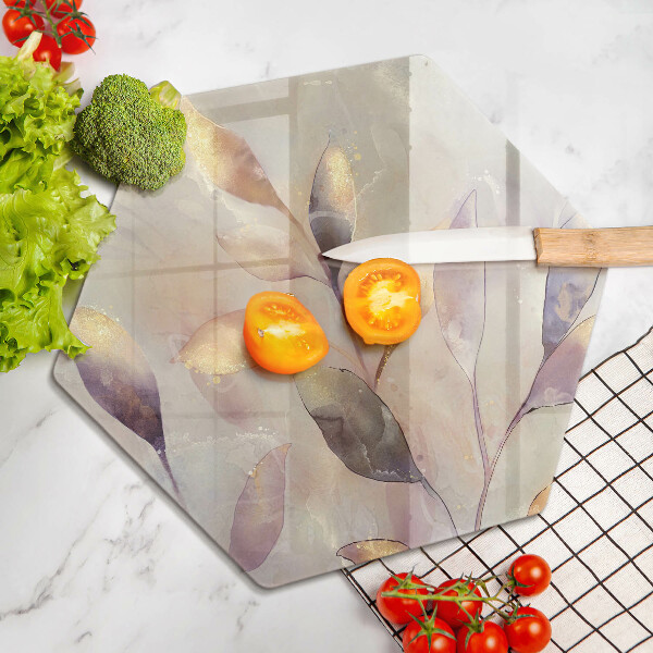 Glass worktop saver Painted boho leaves