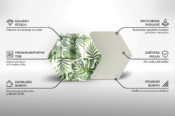 Glass worktop saver Illustration of the Monstera leaves