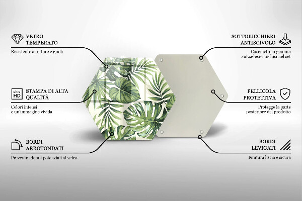 Glass worktop saver Illustration of the Monstera leaves