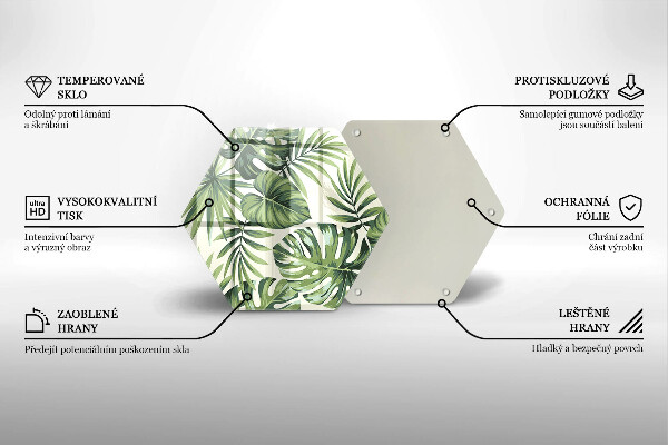 Glass worktop saver Illustration of the Monstera leaves