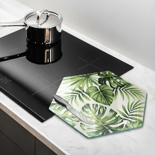Glass worktop saver Illustration of the Monstera leaves