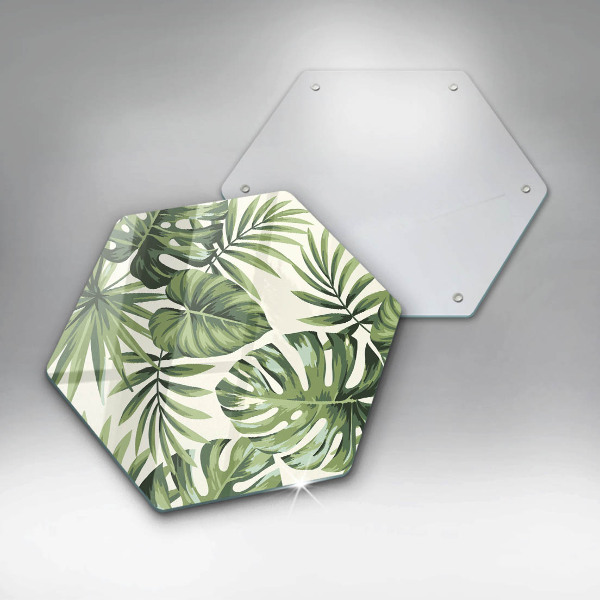 Glass worktop saver Illustration of the Monstera leaves