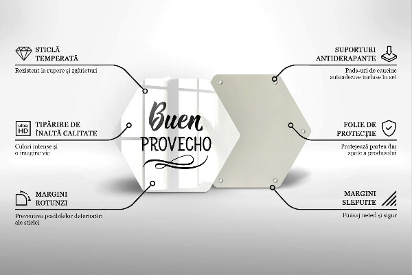 Glass worktop saver The inscription Buen Provecho