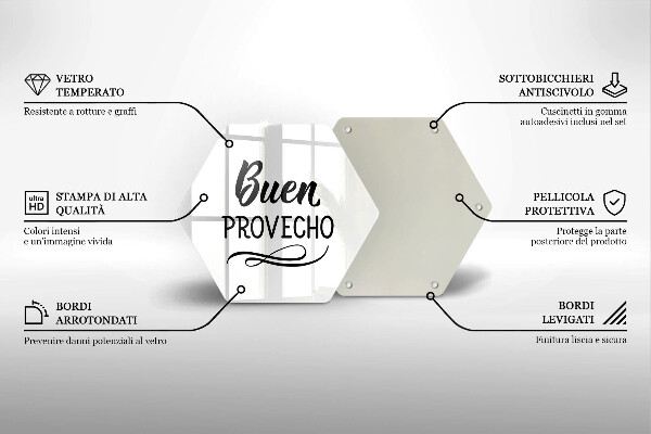 Glass worktop saver The inscription Buen Provecho