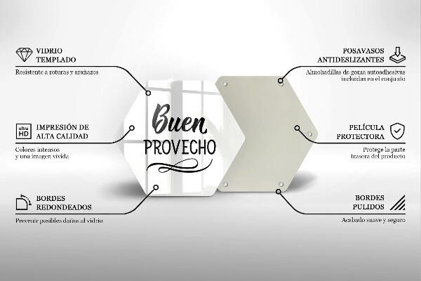 Glass worktop saver The inscription Buen Provecho