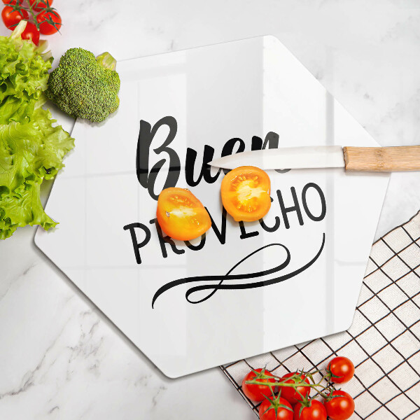 Glass worktop saver The inscription Buen Provecho