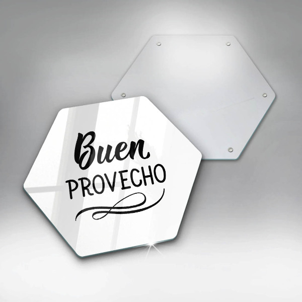 Glass worktop saver The inscription Buen Provecho