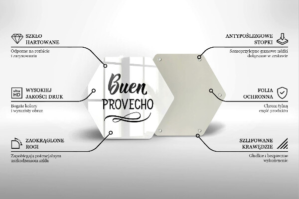 Glass worktop saver The inscription Buen Provecho