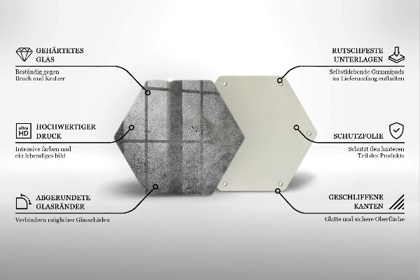 Glass chopping board Concrete stone texture