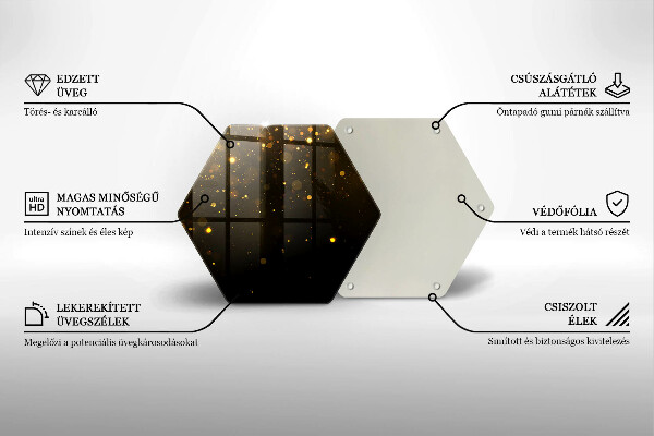 Glass kitchen board Golden glitter