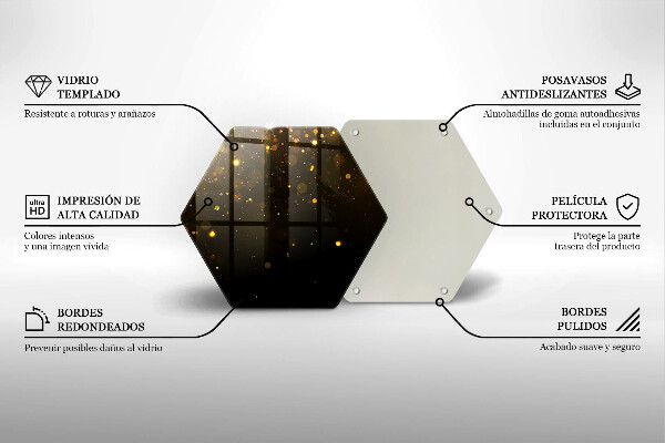 Glass kitchen board Golden glitter