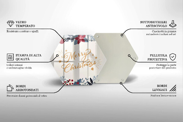 Glass kitchen board The inscription Mera Christmas