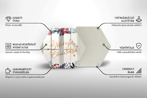 Glass kitchen board The inscription Mera Christmas