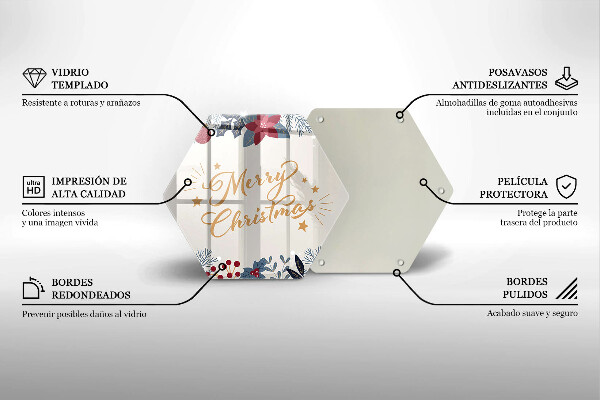 Glass kitchen board The inscription Mera Christmas