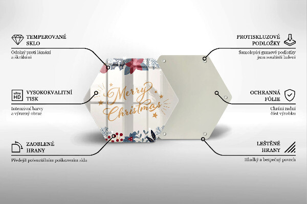 Glass kitchen board The inscription Mera Christmas