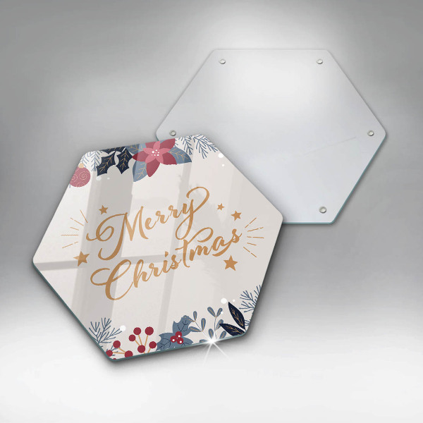 Glass kitchen board The inscription Mera Christmas