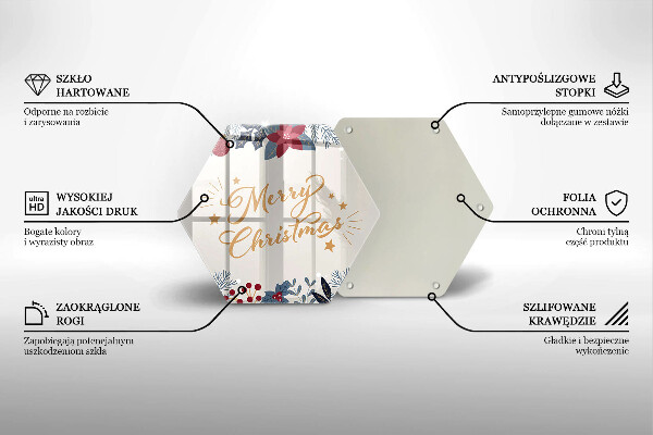 Glass kitchen board The inscription Mera Christmas