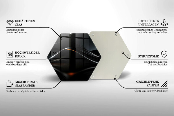 Glass kitchen board 3D design abstraction