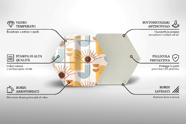 Chopping board Boho pattern eyes