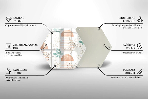 Chopping board Boho pattern leaves