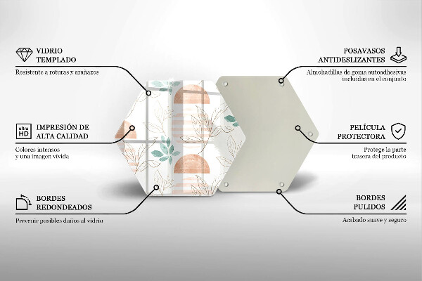 Chopping board Boho pattern leaves