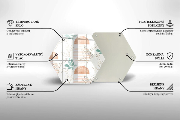 Chopping board Boho pattern leaves