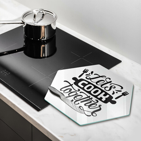 Chopping board The inscription Let's Cook Together