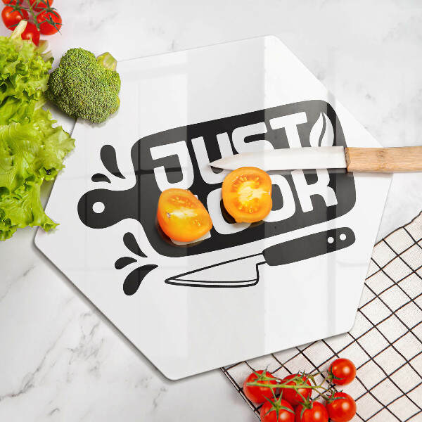 Chopping board Kitchen inscription Just Cook