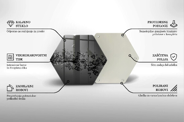 Chopping board glass Abstraction 3D shapes