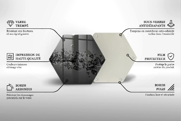 Chopping board glass Abstraction 3D shapes