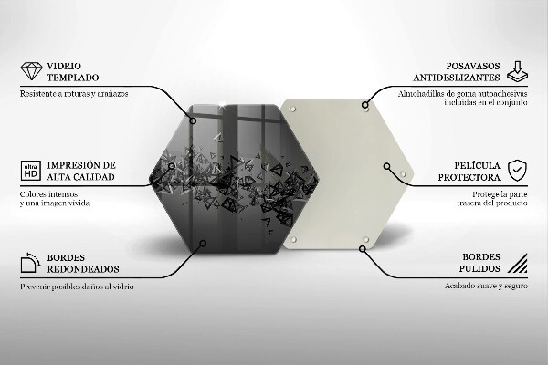 Chopping board glass Abstraction 3D shapes