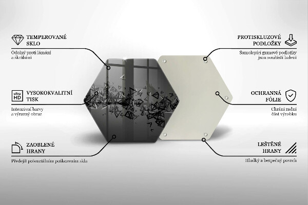 Chopping board glass Abstraction 3D shapes