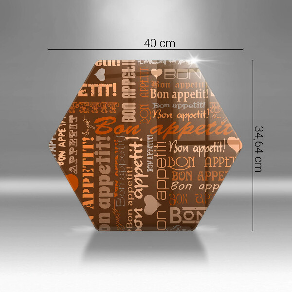 Chopping board glass Text Bon Appetit