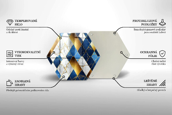 Chopping board Golden Rombs Marble