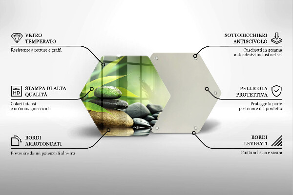 Chopping board Zen bamboo stones