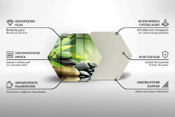 Chopping board Zen bamboo stones