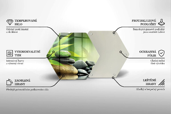 Chopping board Zen bamboo stones