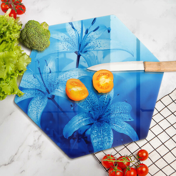 Chopping board Blue flowers