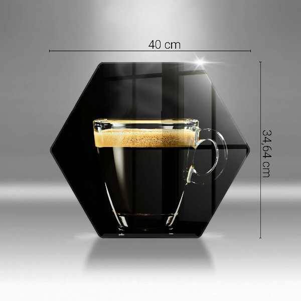 Chopping board A glass of black coffee