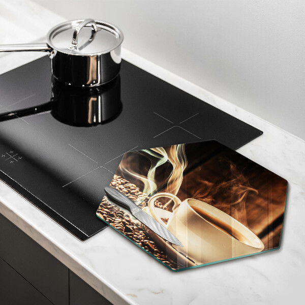 Chopping board Cup and coffee beans